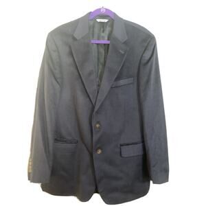 W H Belk 100% PURE Cashmere Black Suit Jacket Coat 42 Long